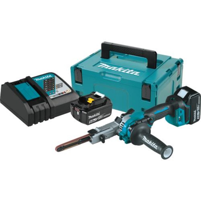 Makita XSB01TJ 18V LXT LithiumIon Brushless Cordless 3/8" x 21" Detail Belt Sander Kit (5.0Ah)