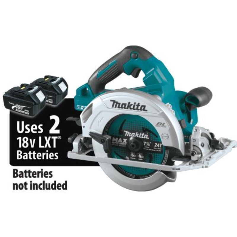 Makita XSH08Z 36V (18V X2) LXT Brushless 71/4 Circular Saw with Guide Rail Compatible Base, Tool Only
