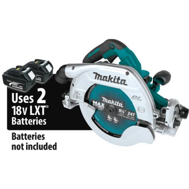 Makita XSH10Z 36V (18V X2) LXT Brushless 91/4 Circular Saw with Guide Rail Compatible Base, AWS Capable, Tool Only
