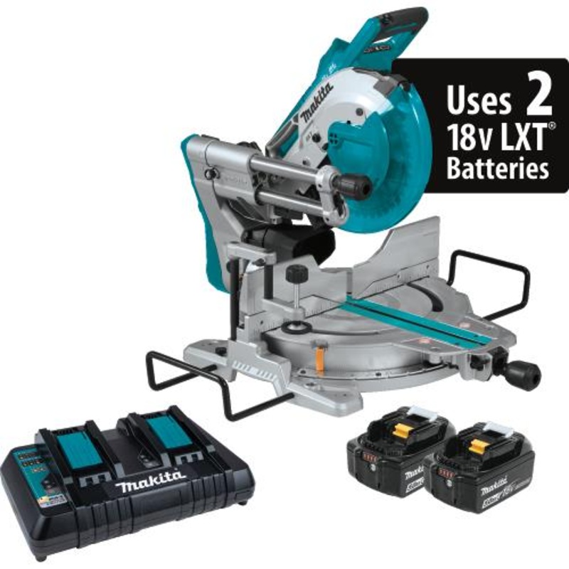 Makita XSL06PT 36V (18V X2) LXT Brushless 10" DualBevel Sliding Compound Miter Saw with Laser Kit (5.0Ah)