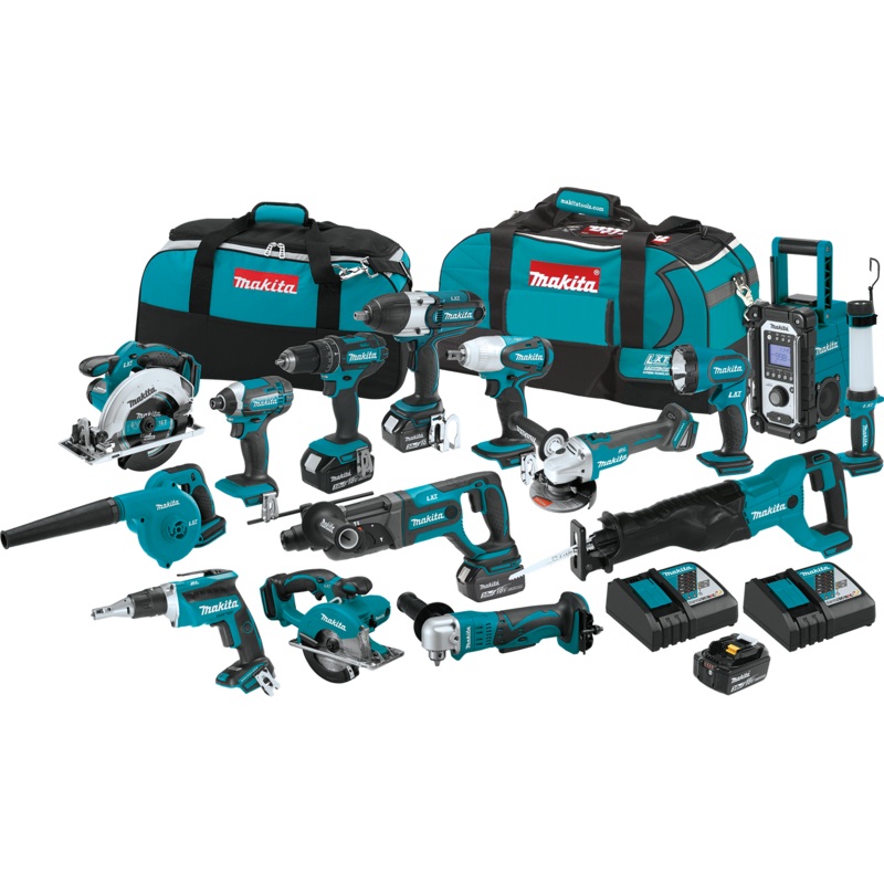 Makita XT1501 18V LXT LithiumIon Cordless 15Pc. Combo Kit (3.0Ah)