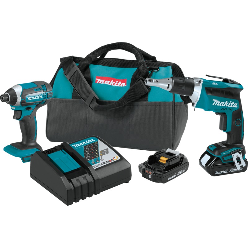 Makita XT262R 18V Lxt Lithium Ion Compact Cordless 2 Pc. Combo Kit (2.0Ah)