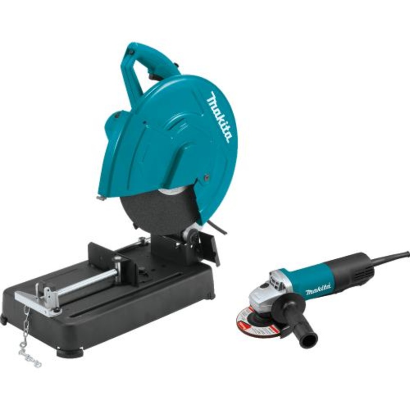 Makita LW1401X2 14" CutOff Saw with 41/2" Paddle Switch Angle Grinder