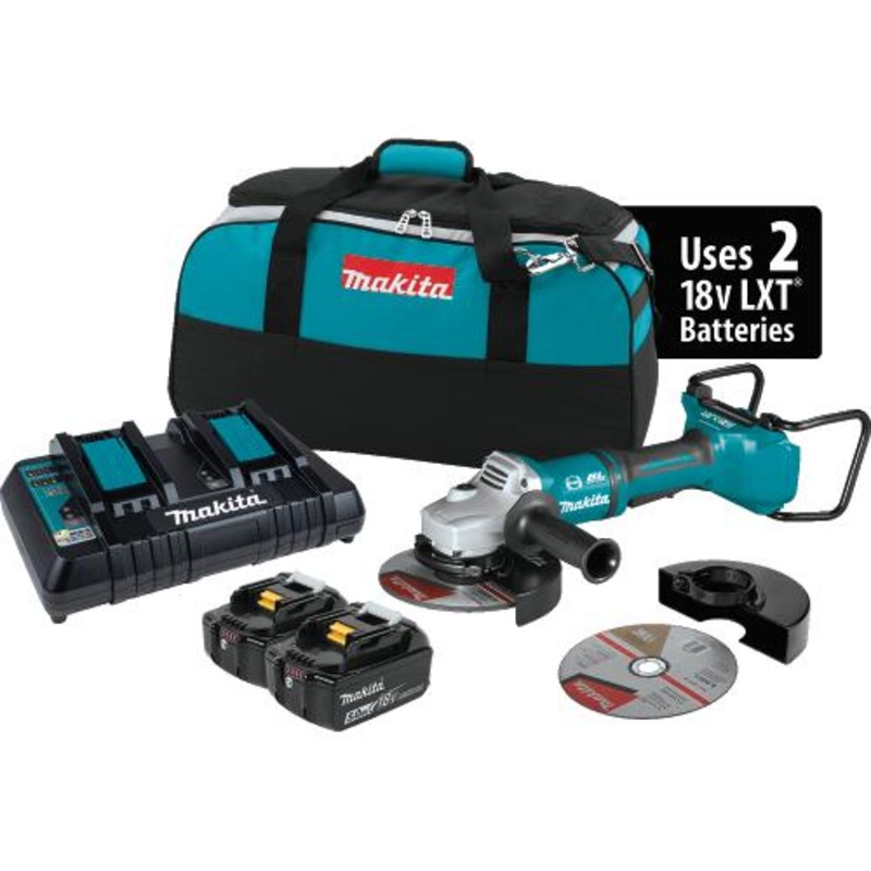 Makita XAG12PT1 36V (18V X2) LXT Brushless 7" Paddle Switch CutOff/Angle Grinder Kit, with Electric Brake (5.0Ah)