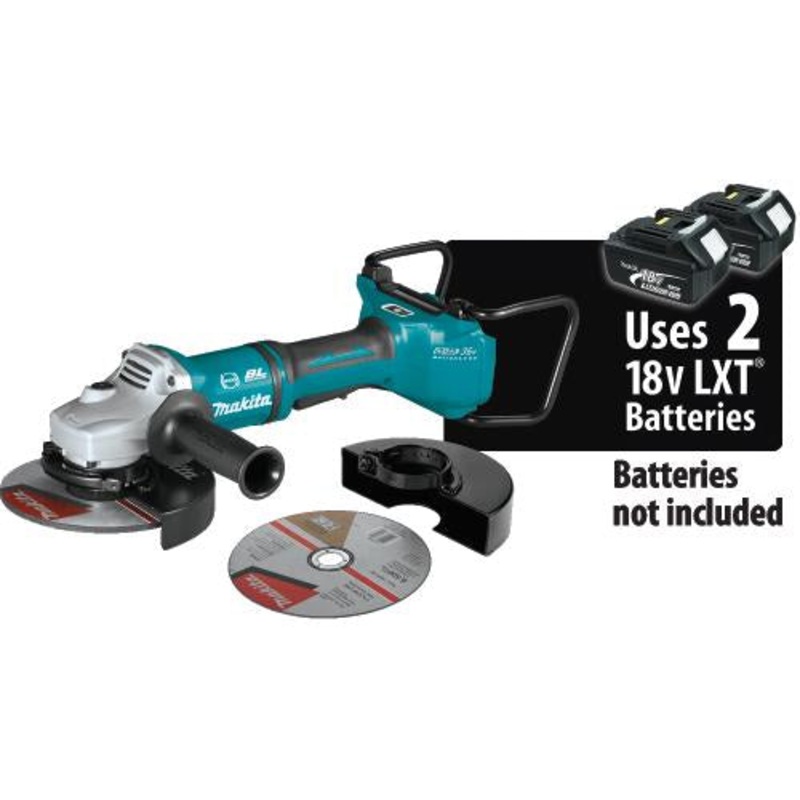 Makita XAG22ZU1 36V (18V X2) LXT Brushless 7" Paddle Switch CutOff/Angle Grinder, with Electric Brake and AWS, Tool Only