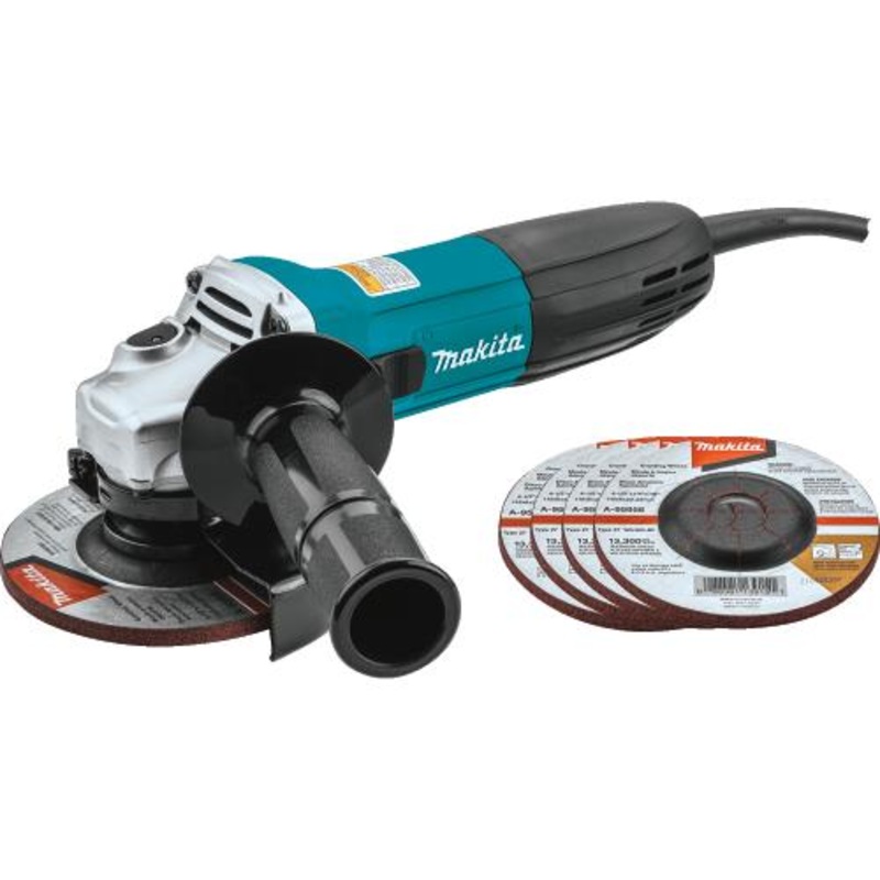 Makita GA4530X 41/2" Angle Grinder, with 5 Wheels