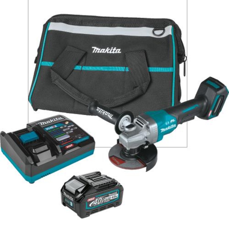 Makita GAG03M1 40V max XGT Brushless Cordless 41/2 / 5" Paddle Switch Angle Grinder Kit, with Electric Brake (4.0Ah)