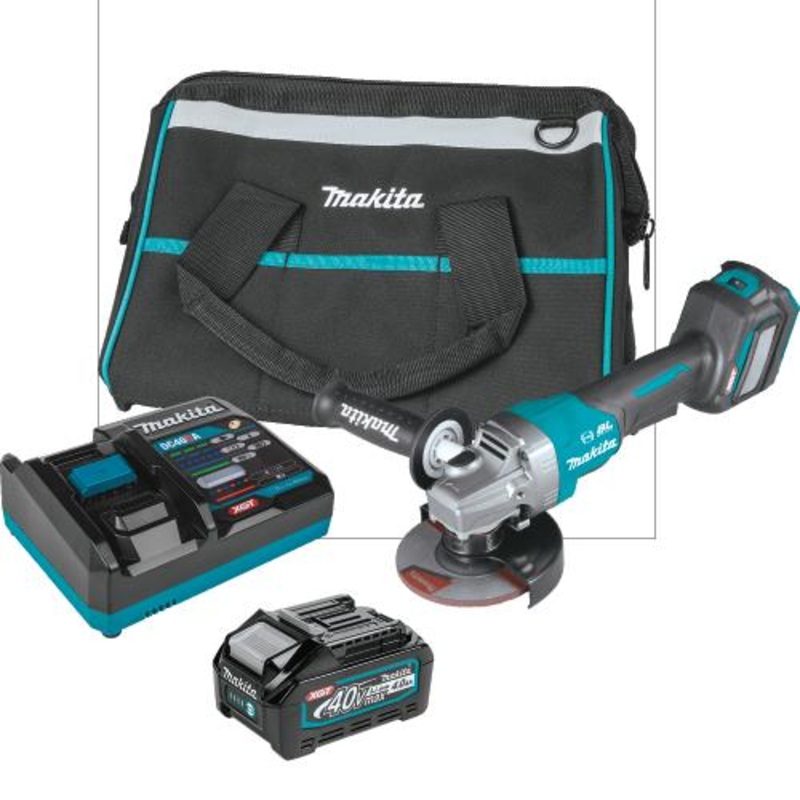 Makita GAG06M1 40V max XGT Brushless Cordless 41/2 / 5" Paddle Switch Angle Grinder Kit, with Electric Brake, AWS Capable (4.0Ah)