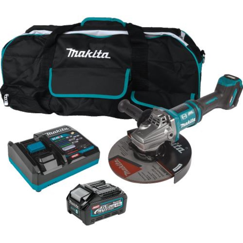 Makita GAG10M1 40V max XGT Brushless Cordless 7" / 9" Paddle Switch Angle Grinder Kit, with Electric Brake, AWS Capable (4.0Ah)