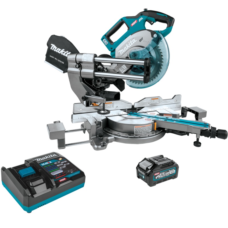 Makita GSL02M1 40V max XGT Brushless Cordless 81/2" DualBevel Sliding Compound Miter Saw Kit, AWS Capable (4.0Ah)