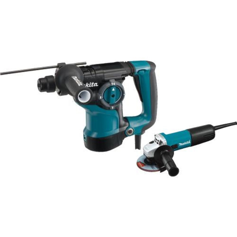 Makita HR2811FX 11/8'' SDSPLUS Rotary Hammer and 41/2" Angle Grinder
