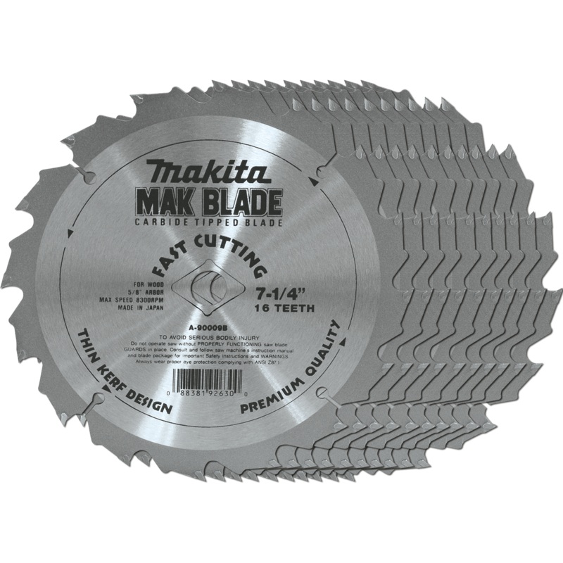 Makita A-90009-B-10 71/4" 16T CarbideTipped Circular Saw Blade, 10/pk