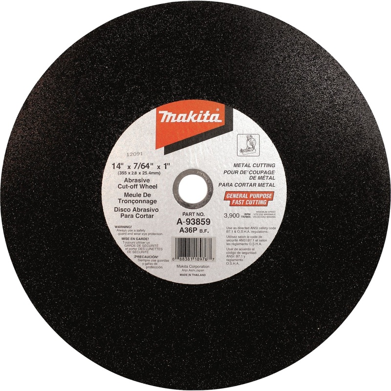 Makita A-93859-25 14" x 7/64" x 1" Abrasive CutOff Wheel, 25/pk