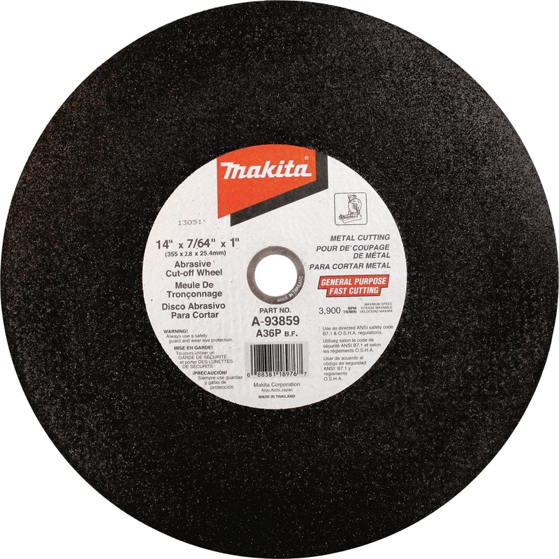 Makita A-93859-5 14" x 7/64" x 1" Abrasive CutOff Wheel, 5/pk