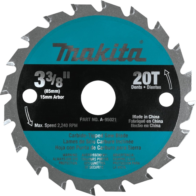 Makita A-95021 33/8" 20T CarbideTipped Circular Saw Blade, General Purpose