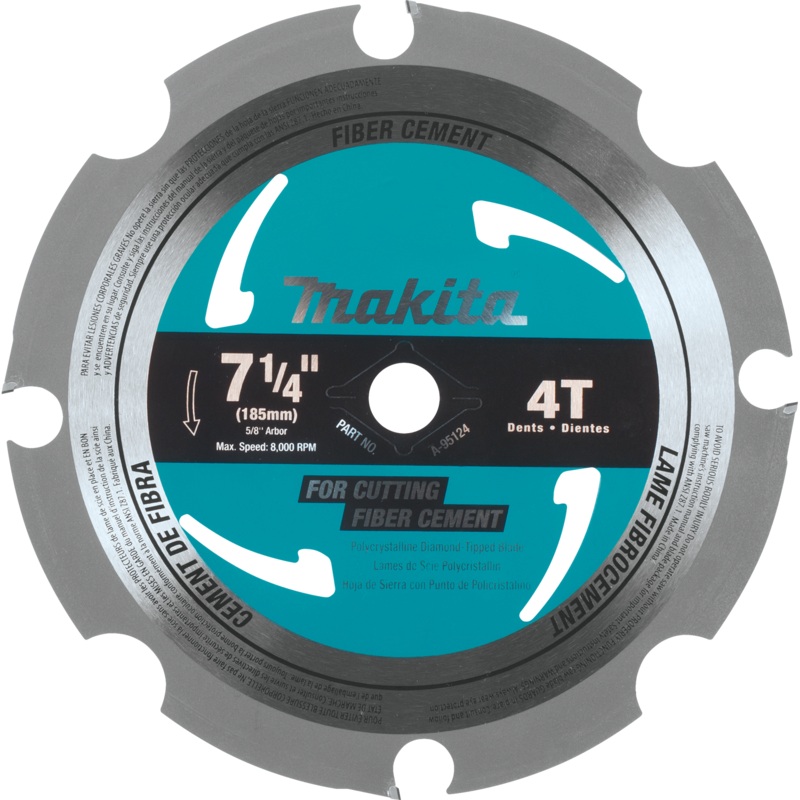Makita A-95124 71/4" 4T PCD Circular Saw Blade, Fiber Cement
