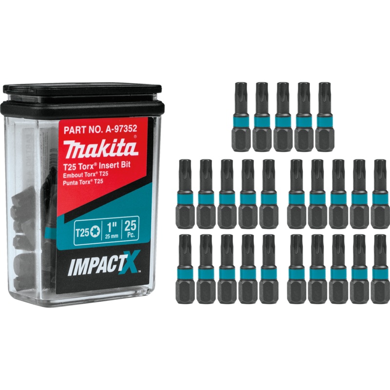 Makita A-97352 ImpactX T25 Torx 1 Insert Bit, 25/pk