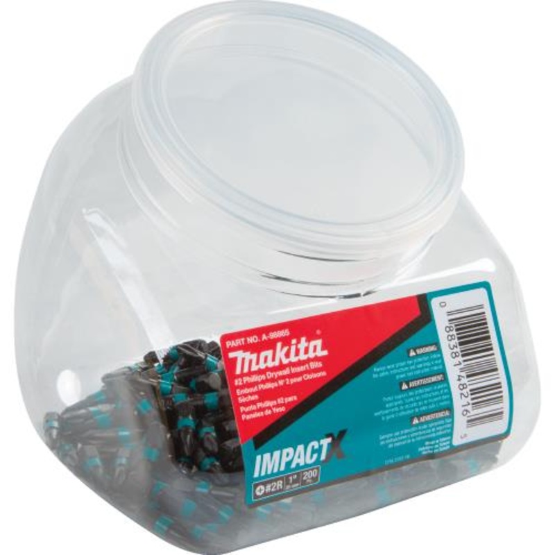 Makita A-98865 ImpactX #2 Phillips Drywall 1 Insert Bit, 200/pk, Jar
