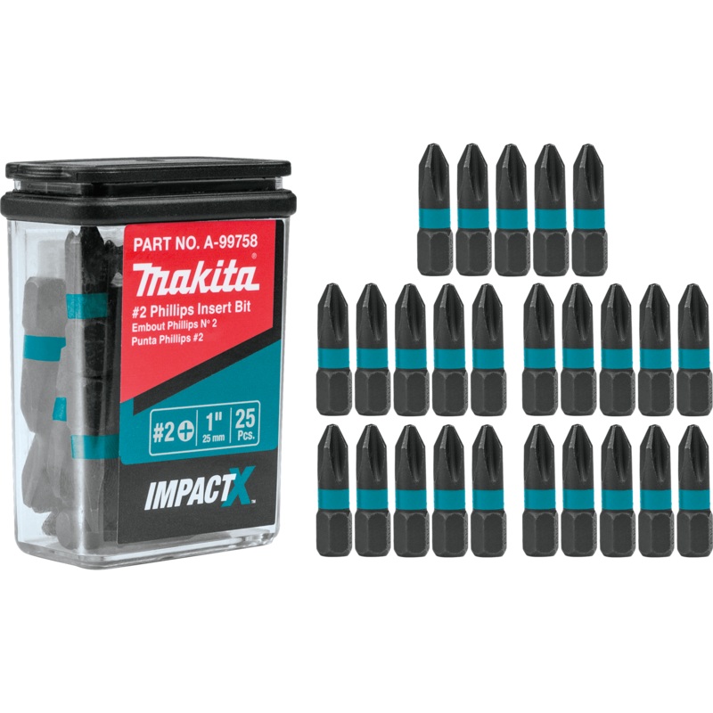 Makita A-99758 ImpactX #2 Phillips 1 Insert Bit, 25/pk