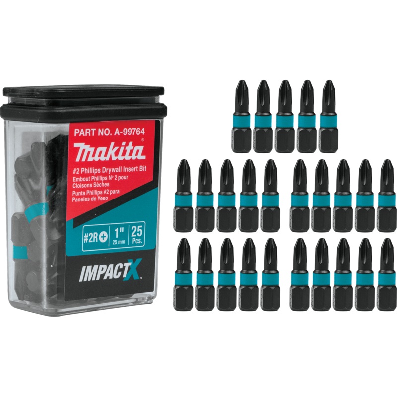 Makita A-99764 ImpactX #2 Phillips Drywall 1 Insert Bit, 25/pk