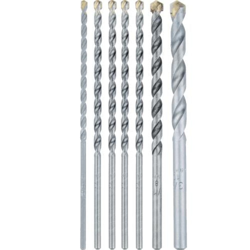 Makita E-10659 7 Pc. Assorted Carbide Tipped Percussion Masonry Hammer Drill Bit Set