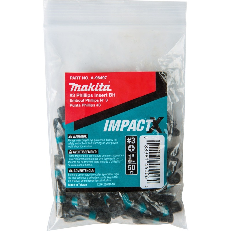 Makita A-96497 ImpactX #3 Phillips 1 Insert Bit, 50/pk, Bulk