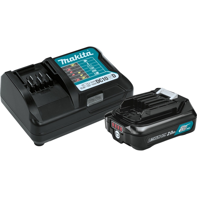 Makita BL1021BDC1 12V max CXT LithiumIon Battery and Charger Starter Pack (2.0Ah)
