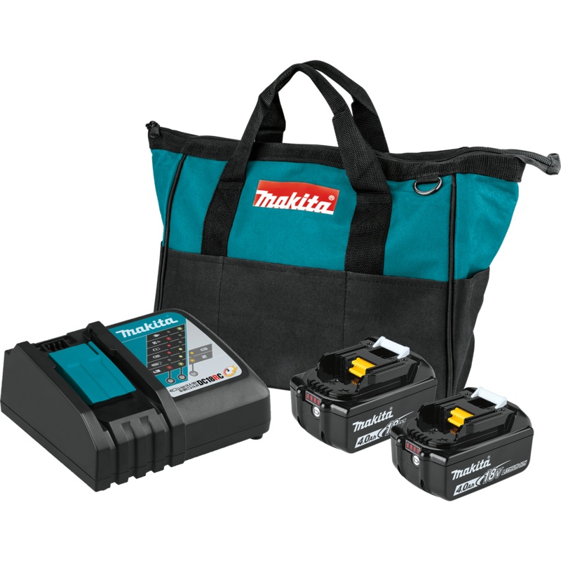 Makita BL1840BDC2 18V LXT LithiumIon Battery and Rapid Optimum Charger Starter Pack (4.0Ah)