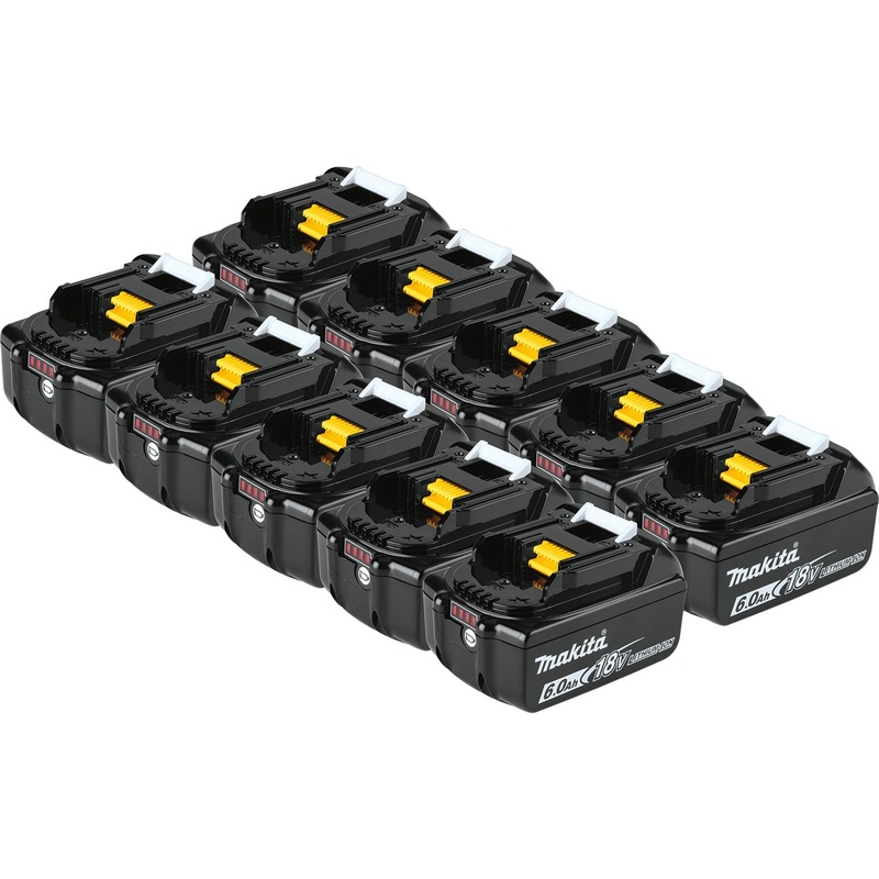 Makita BL1860B-10 18V LXT LithiumIon 6.0Ah Battery, 10/pk