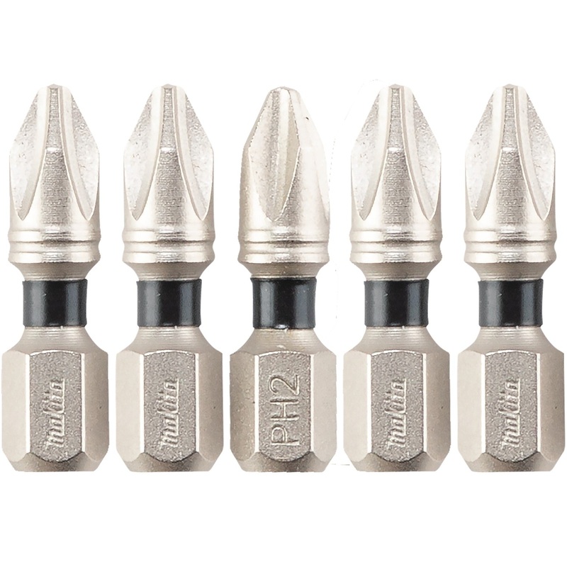 Makita E-00555 Impact XPS #2 Phillips 1" Insert Bit, 5/pk