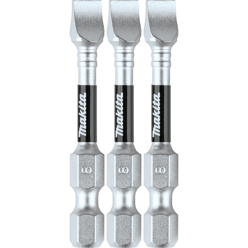 Makita E-00882 Impact XPS #8 Slotted 2" Power Bit, 3/pk