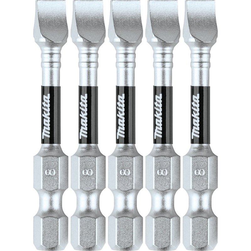 Makita E-01024 Impact XPS #8 Slotted 2" Power Bit, 5/pk