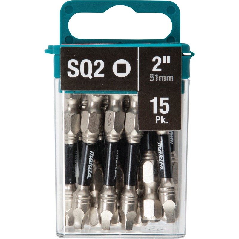 Makita E-01052 Impact XPS #2 Square 2" Power Bit, 15/pk