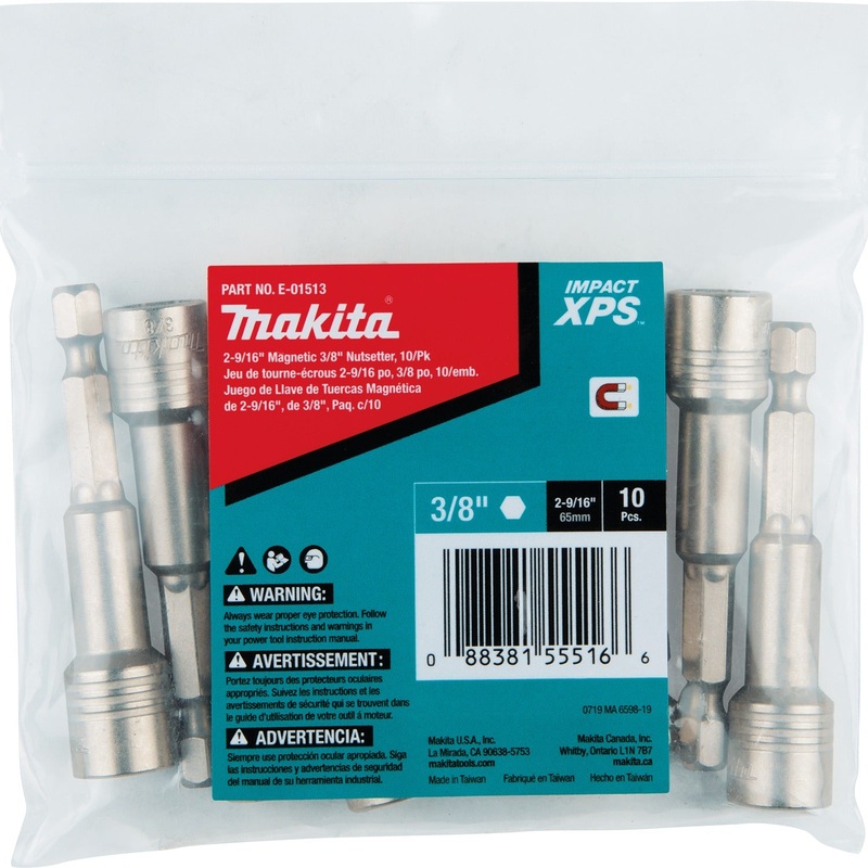 Makita E-01513 Impact XPS 29/16" Magnetic 3/8" Nutsetter 10/pk, Bulk