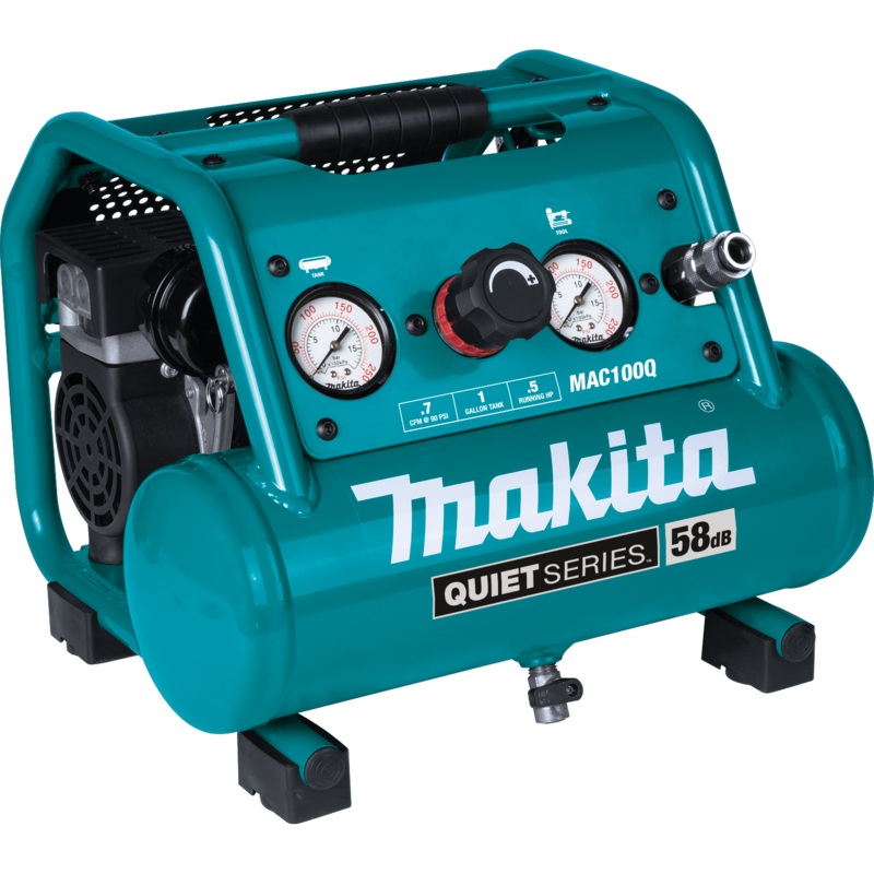 Makita MAC100Q Quiet Series 1/2 HP, 1 Gallon Compact, OilFree, Electric Air Compressor