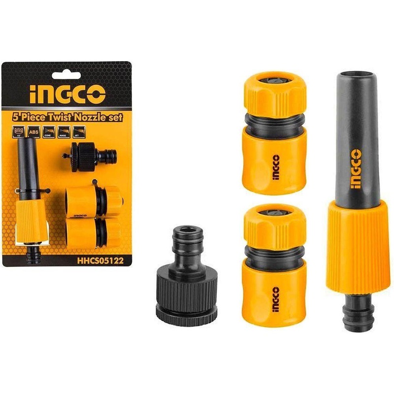 Ingco HHCS05122 5pcs Twist Nozzle Hose Connector Set