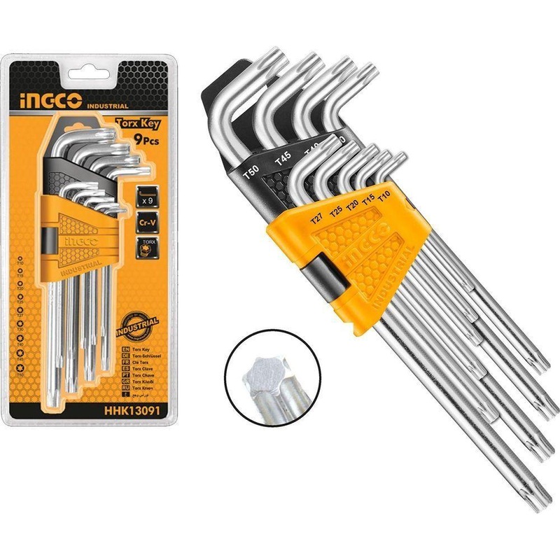 Ingco HHK13091 9pcs Torx Key Allen Wrench Set (Long Arm)
