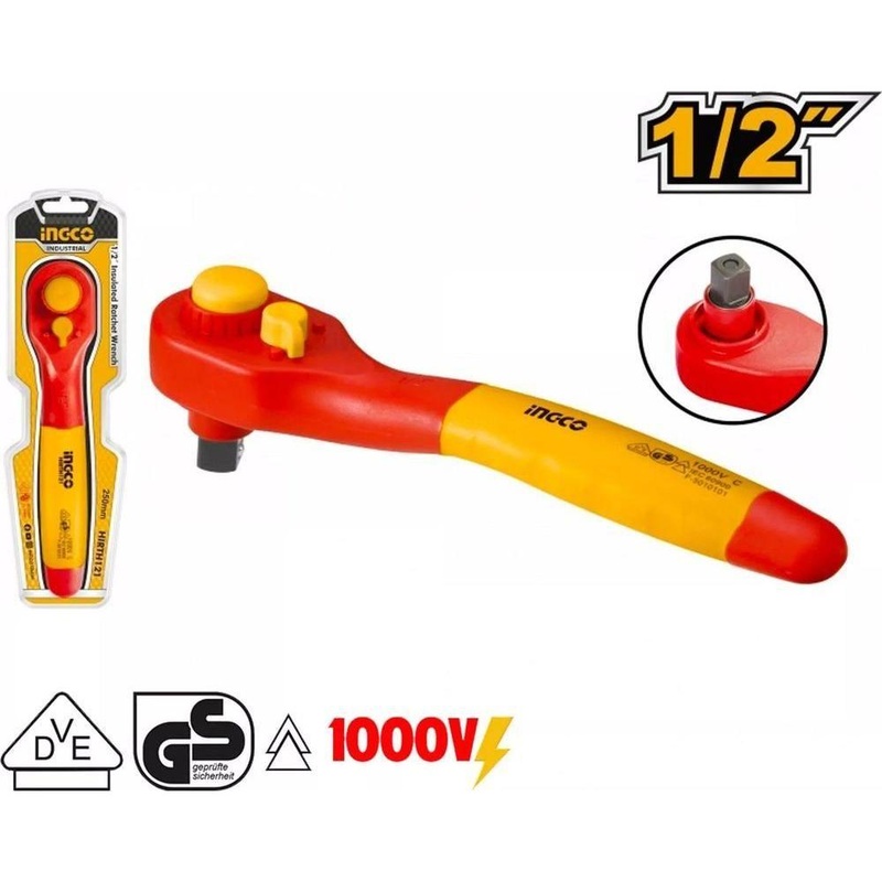 Ingco HIRTH121 1/2" Drive Insulated Ratchet Wrench 1000V