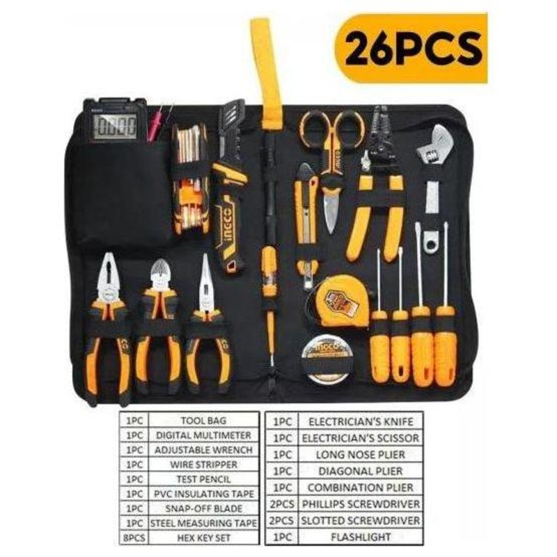 Ingco HKETS0261 26pcs Electricians Tool Kit Set