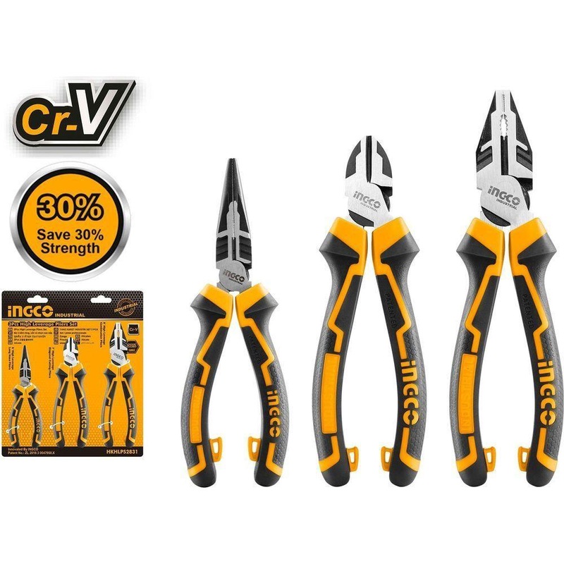 Ingco HKHLPS2831 3pcs High Leverage Pliers Set
