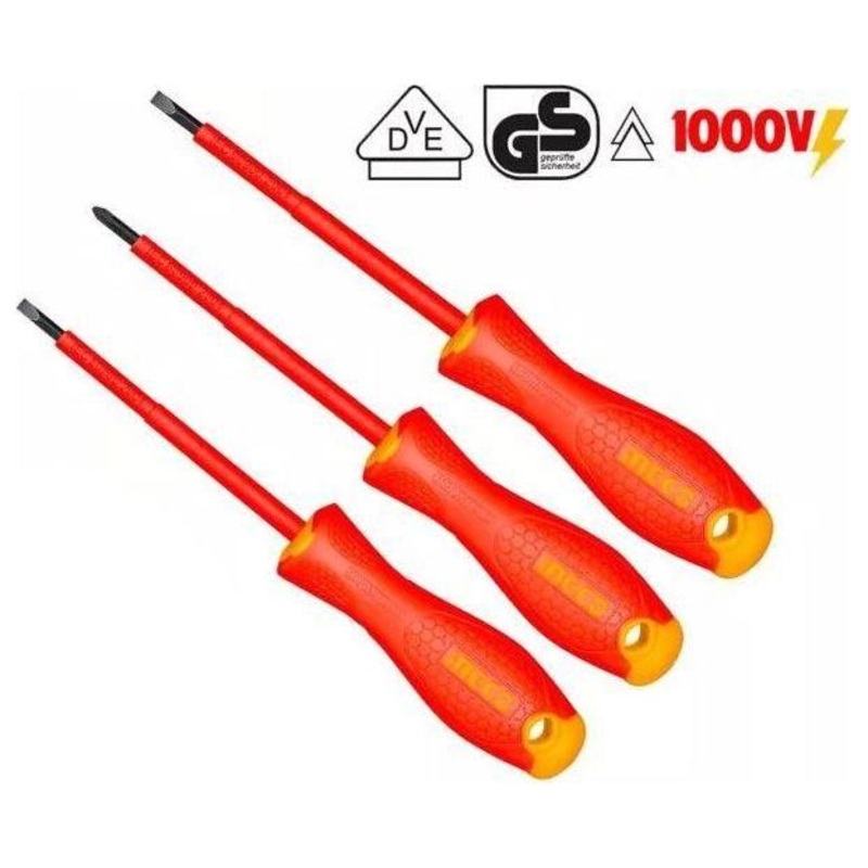 Ingco HKISD0308 3pcs Insulated VDE Screwdriver Set 1000V