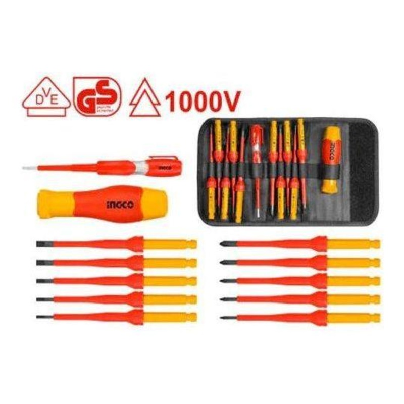 Ingco HKISD1201 12pcs Interchangeable Insulated Screwdriver Set