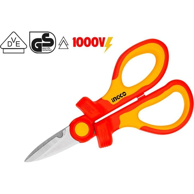 Ingco Insulated Industrial Scissors with Stainless Blade 1000V