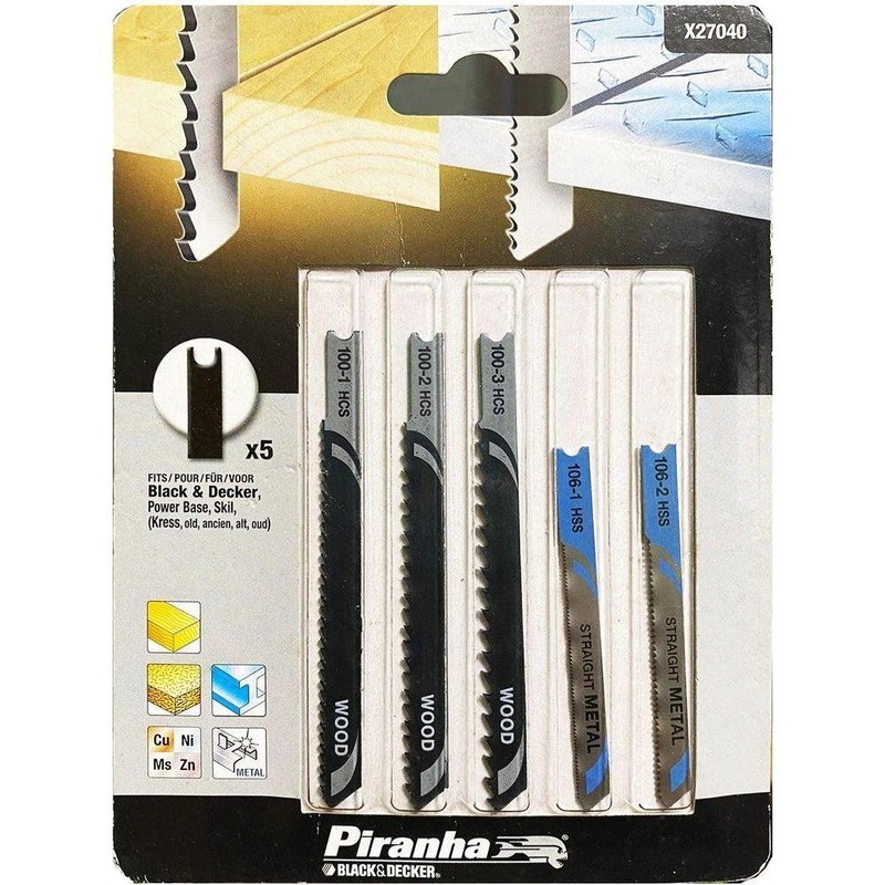 Black & Decker X27040 Jigsaw Blades Set (Piranha)