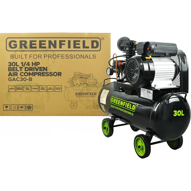 Greenfield GAC30-B 1/4 HP Belt Driven Air Compressor 30L 115psi