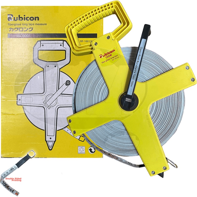 Rubicon RF-10013H Fiberglass Long Tape Measure / Open Reel Tape