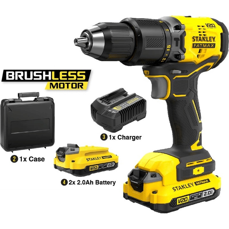 Stanley SBD715D2K 20V Cordless Brushless Hammer Drill 13mm