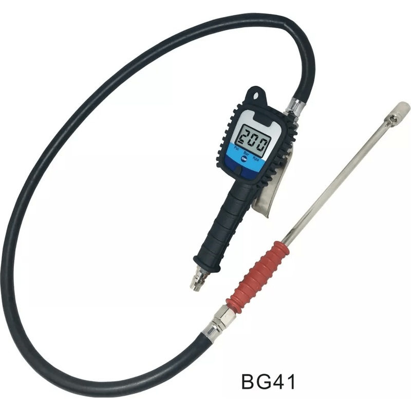 THB BG41 Digital Tire Pressure Gun with 85cm Rubber Tube & 12" Dual Air Chuck