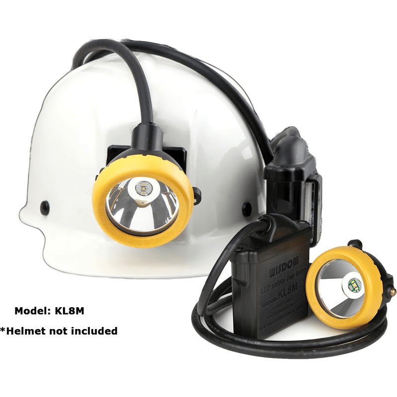 Wisdom KL8M Miner's LED Cap Corded Mining Lamp / Head Light (with NWB 20 Charger)