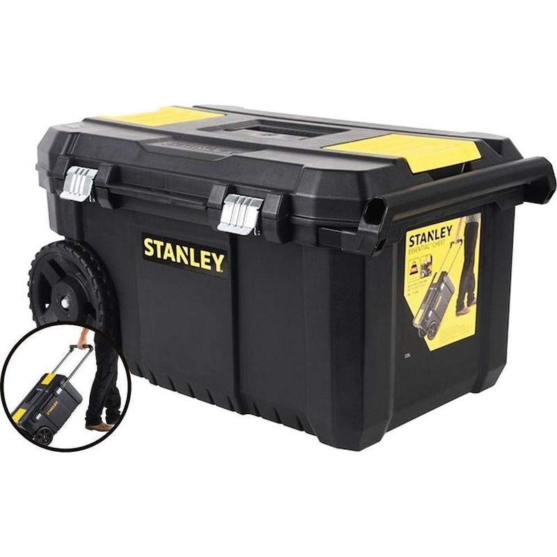 Stanley 80-150 Metal Latch Plastic Tool Box Trolley / Rolling Tool Chest (Essential)